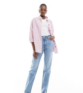 ASOS Tall ASOS DESIGN Tall slim fit comfort mom jeans in mid blue