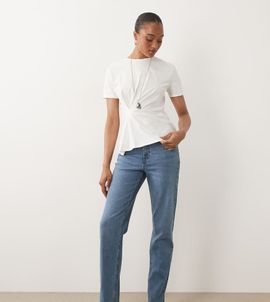 ASOS Tall ASOS DESIGN Tall slim fit mom jeans in light wash blue