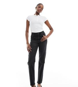 ASOS Tall ASOS DESIGN Tall slim fit mom jeans in washed black