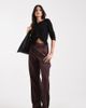ASOS Tall ASOS DESIGN Tall slim leg pants in cord in plum-Purple - 1
