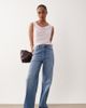 ASOS Tall ASOS DESIGN Tall straight wide leg jeans in mid wash blue - 1