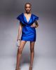 ASOS Tall ASOS DESIGN Tall structured plunge mini dress in cobalt blue-Navy - 1