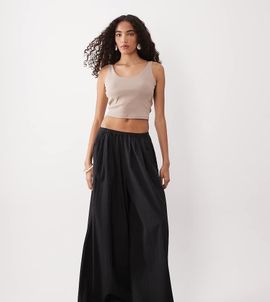 ASOS Tall ASOS DESIGN Tall super wide leg pants in black