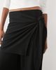 ASOS Tall ASOS DESIGN Tall supersoft drape tie side wide leg trouser in black - 4