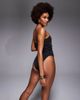 ASOS Tall ASOS DESIGN Tall Sydney premium bandeau swimsuit with cutout in black - 2