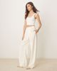ASOS Tall ASOS DESIGN Tall tailored linen mix wrap tie pants in ivory-White - 3