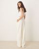 ASOS Tall ASOS DESIGN Tall tailored linen mix wrap tie pants in ivory-White - 4
