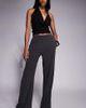 ASOS Tall ASOS DESIGN Tall textured wide leg pants in black - 1