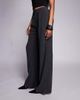 ASOS Tall ASOS DESIGN Tall textured wide leg pants in black - 3