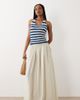 ASOS Tall ASOS DESIGN Tall tie waist soft crinkle maxi skirt in cream-White - 1