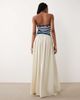 ASOS Tall ASOS DESIGN Tall tie waist soft crinkle maxi skirt in cream-White - 2