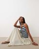 ASOS Tall ASOS DESIGN Tall tie waist soft crinkle maxi skirt in cream-White - 3