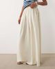 ASOS Tall ASOS DESIGN Tall tie waist soft crinkle maxi skirt in cream-White - 4