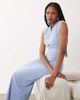 ASOS Tall ASOS DESIGN Tall twist neck slinky midi dress in light blue - 2