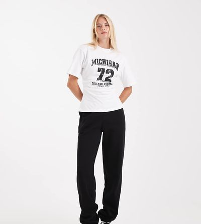 ASOS Tall ASOS DESIGN Tall ultimate cuffed brushback sweatpants in black