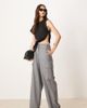 ASOS Tall ASOS DESIGN Tall utility pants with pocket detail in brushed flannel in gray heather - 1