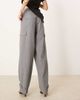 ASOS Tall ASOS DESIGN Tall utility pants with pocket detail in brushed flannel in gray heather - 2