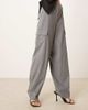ASOS Tall ASOS DESIGN Tall utility pants with pocket detail in brushed flannel in gray heather - 4