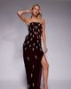 ASOS Tall ASOS DESIGN Tall velvet corset embellished maxi dress with draped skirt overlay in mulberry-Red - 1