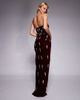 ASOS Tall ASOS DESIGN Tall velvet corset embellished maxi dress with draped skirt overlay in mulberry-Red - 2
