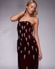 ASOS Tall ASOS DESIGN Tall velvet corset embellished maxi dress with draped skirt overlay in mulberry-Red - 3