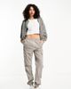ASOS Tall ASOS DESIGN Tall washed cargo pants with cuff hem in stone-No color - 1