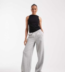 ASOS Tall ASOS DESIGN Tall wide leg brushback sweatpants in heather gray