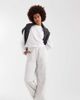 ASOS Tall ASOS DESIGN Tall wide leg brushback sweatpants in ice heather-Gray - 1