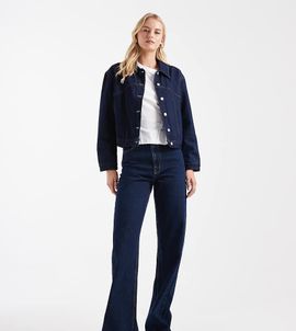 ASOS Tall ASOS DESIGN Tall wide leg dad jeans in rinse-Navy