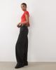ASOS Tall ASOS DESIGN Tall wide leg jean with crease front and belt in black - 2