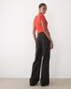 ASOS Tall ASOS DESIGN Tall wide leg jean with crease front and belt in black - 3