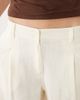 ASOS Tall ASOS DESIGN Tall wide leg linen blend pants with pleated detailing in cream-White - 3