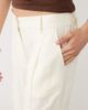ASOS Tall ASOS DESIGN Tall wide leg linen blend pants with pleated detailing in cream-White - 4