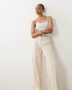 ASOS Tall ASOS DESIGN Tall wide leg linen blend pants with pleated detailing in natural-Neutral - 1