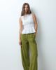 ASOS Tall ASOS DESIGN Tall wide leg pants with pleat detail in linen blend in green - 1