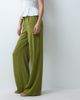 ASOS Tall ASOS DESIGN Tall wide leg pants with pleat detail in linen blend in green - 2