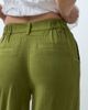 ASOS Tall ASOS DESIGN Tall wide leg pants with pleat detail in linen blend in green - 3