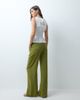 ASOS Tall ASOS DESIGN Tall wide leg pants with pleat detail in linen blend in green - 4
