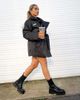 ASOS Weekend Collective ASOS Weekend Collective clean belted padded coat with logo in black-Gray - 1
