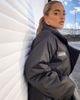 ASOS Weekend Collective ASOS Weekend Collective clean belted padded coat with logo in black-Gray - 3