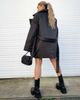 ASOS Weekend Collective ASOS Weekend Collective clean belted padded coat with logo in black-Gray - 4