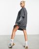 ASOS Weekend Collective ASOS Weekend Collective double layer T-shirt dress with logo in charcoal-Gray - 3