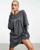 ASOS Weekend Collective ASOS Weekend Collective double layer T-shirt dress with logo in charcoal-Gray - 4