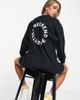 ASOS Weekend Collective ASOS Weekend Collective oversized long sleeve t-shirt with back logo in black - 1