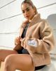 ASOS Weekend Collective ASOS Weekend Collective zip through fleece with logo label in ecru-White - 1