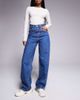 ASOS Weekend Collective Weekend Collective baggy barrel fit jeans in mid blue wash - 1