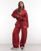 ASOS Weekend Collective Weekend Collective barrel leg sweatpants with graphic in red - part of a set - 1