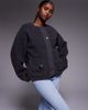 ASOS Weekend Collective Weekend Collective borg cardigan in charcoal-Gray - 1