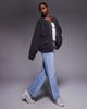 ASOS Weekend Collective Weekend Collective borg cardigan in charcoal-Gray - 2