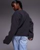 ASOS Weekend Collective Weekend Collective borg cardigan in charcoal-Gray - 3
